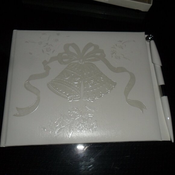😎 3 for $10 SALE--HALLMARK Wedding Bells , Guest Sign in Book - Picture 1 of 3